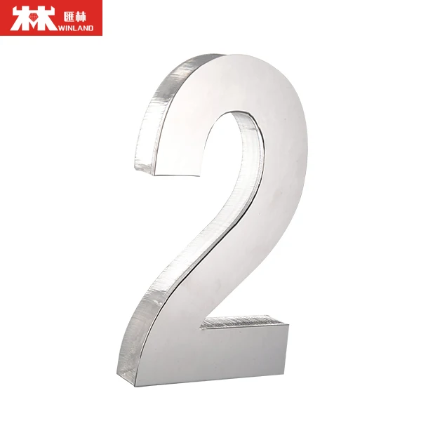 75mm Stainless Steel Brush Hotel Room Door House Number 1 with 3m sticker