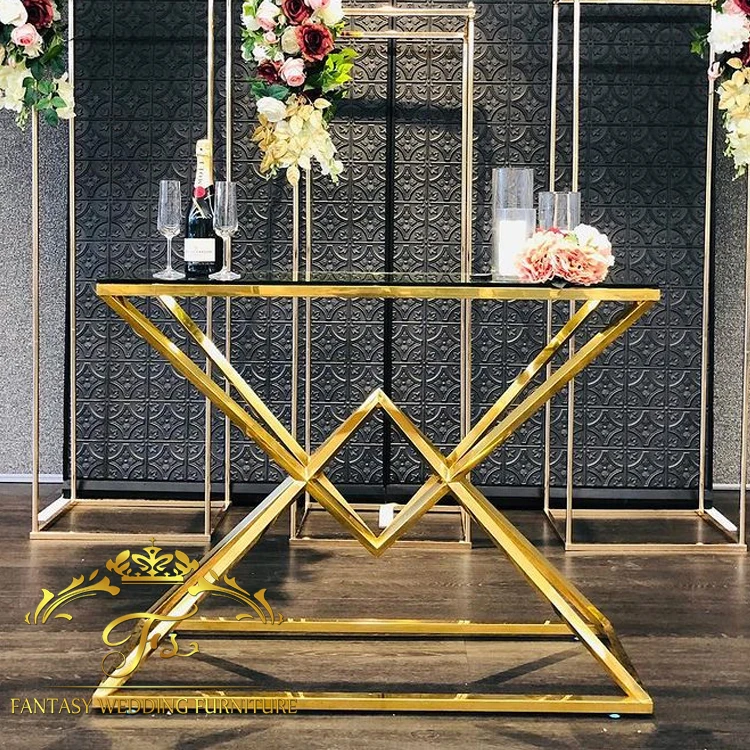 Elegant rent wedding party glass top decoration party event cake table