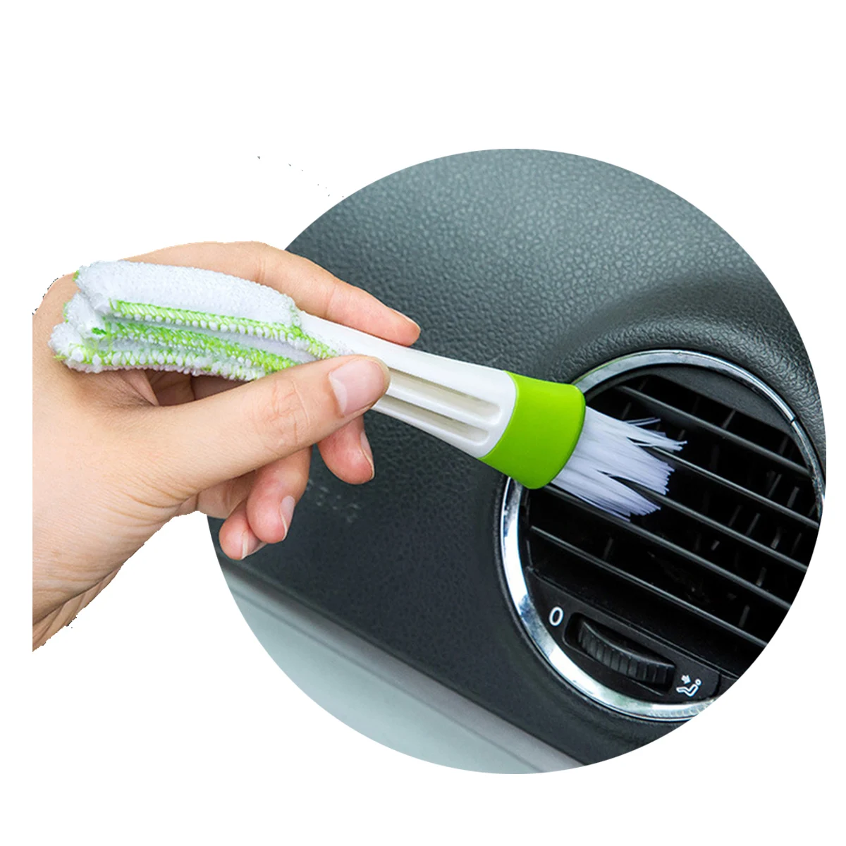 Миниатюрная щетка из микрофибры для чистки автомобильных вентиляционных отверстий с пылесборником