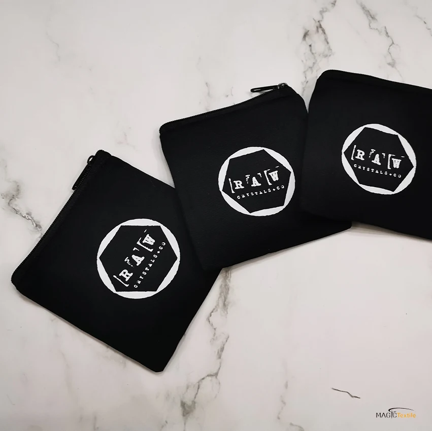 Оптовая продажа, хлопковый маленький косметический пенал на молнии с логотипом