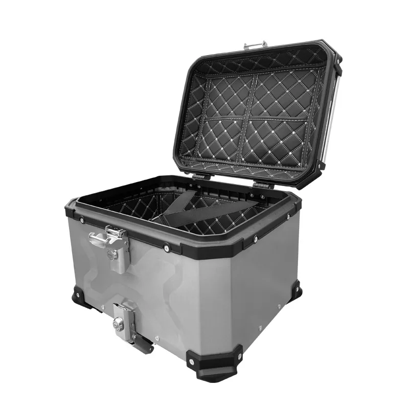 45L Quick Release Motorcycle aluminum top box Scooter Storage top box motorcycle tail box