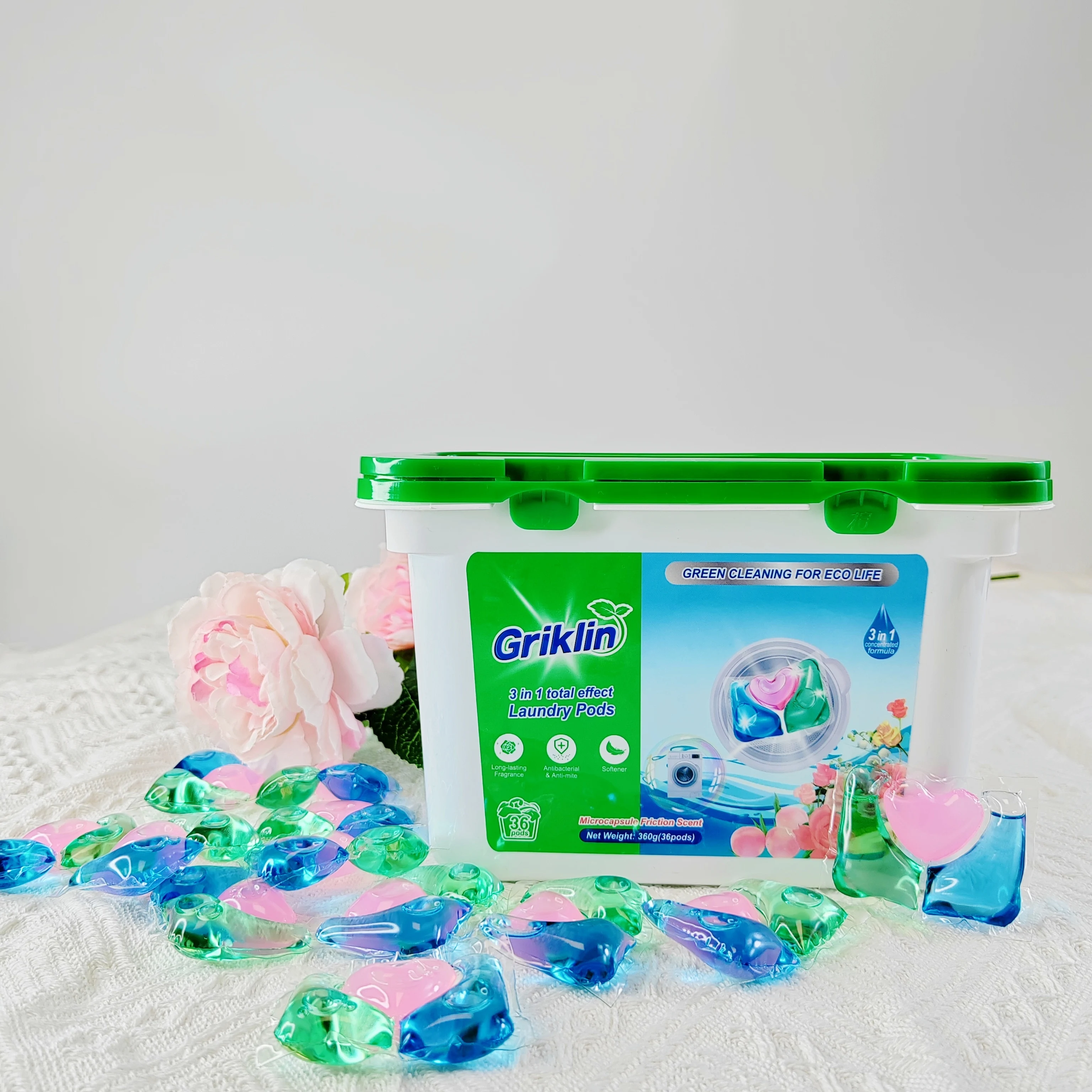 Eco-friendly 3 in 1 laundry detergent pods washing pods bulk laundry detergent powder