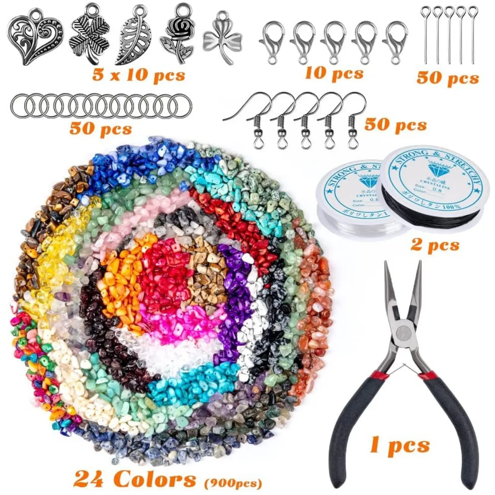 Customized Nature Stone Chips Bead  Irregular Crushed Stone Handmade Jewelry Making Kit Accessory Jewelry Supply