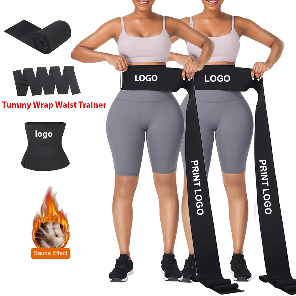 2021 Custom Logo Fitness  Waist Trainer Corset Latex Tummy Invisible Wrap Belt Tummy Wrap Waist Trainer Slimming Belt Women
