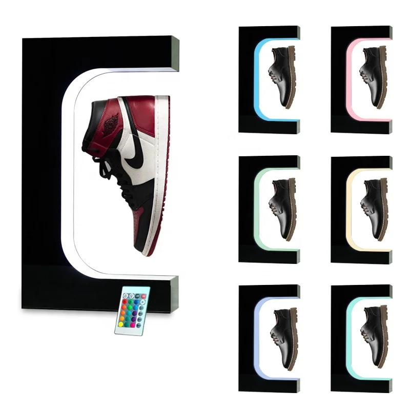 Customization LED Light Function Magnetic Floating Levitating Sneakers Sport Shoes as Display