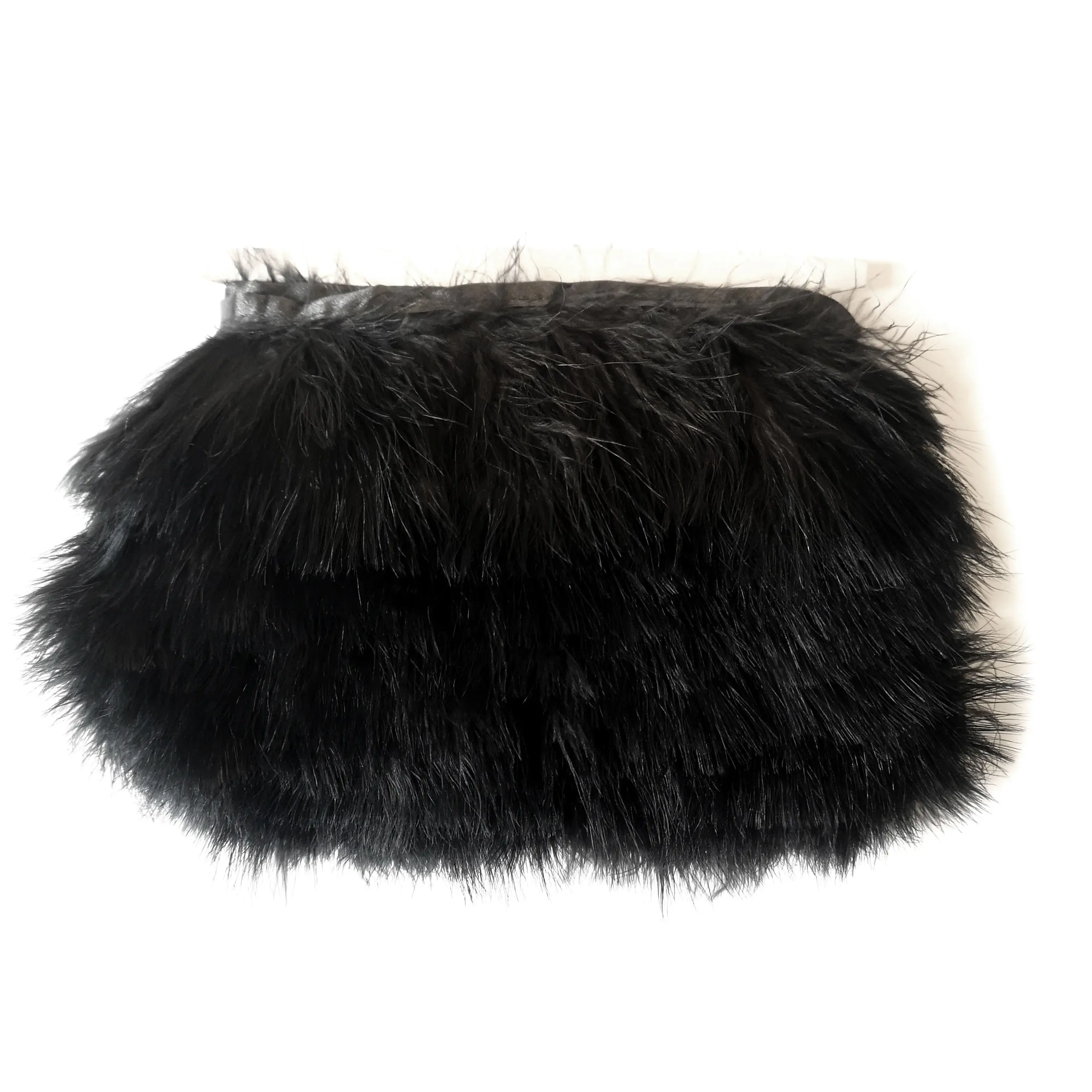 Wholesale High Quality 13-15 cm Dyed Black Turkey Feather Trim Turkey Marabou Feathers Trimming For Dresses Cloths Accessories