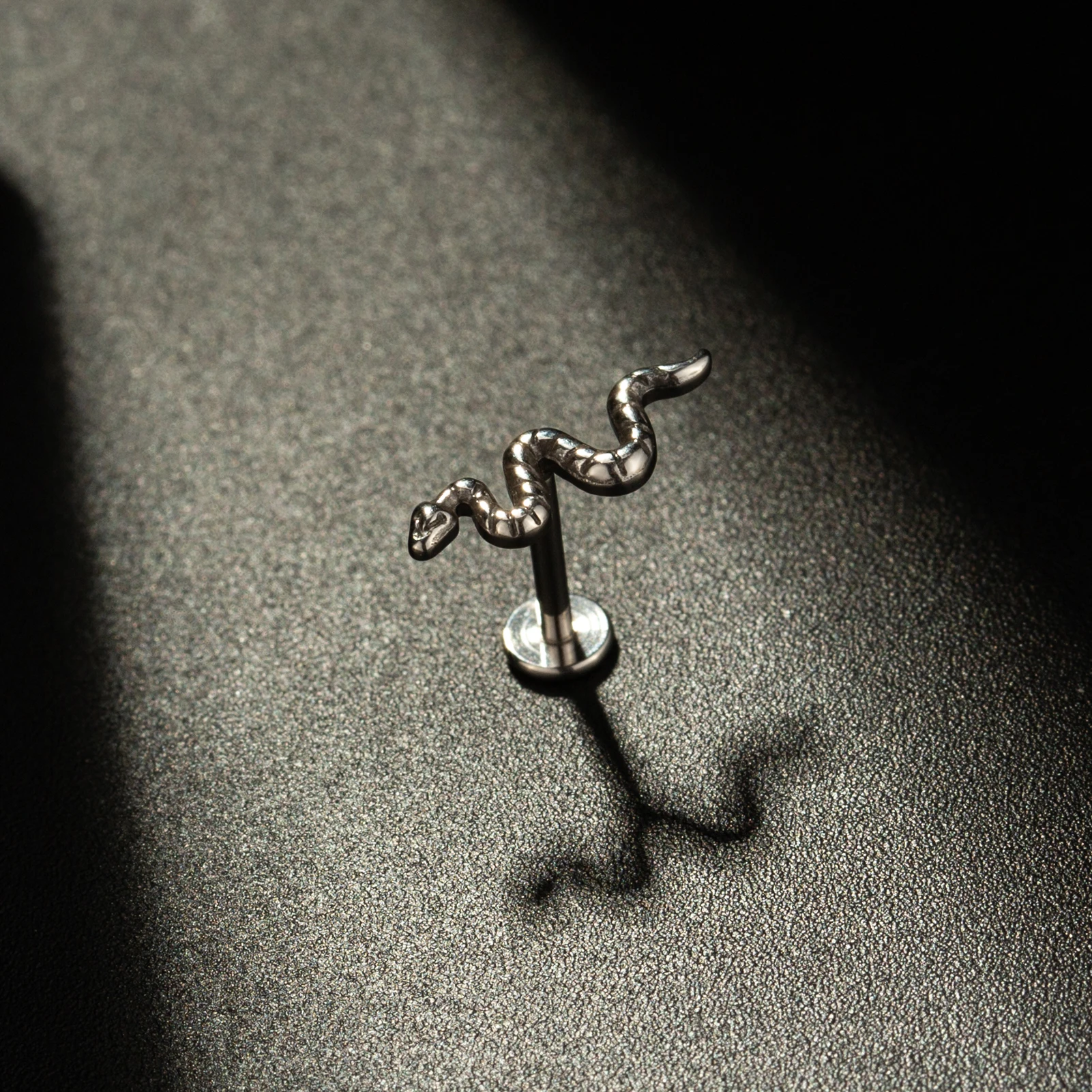 Factory Handmade F136 Titanium Earrings Snake Shape Women Men Body Lips Studs Wholesale Jewelry