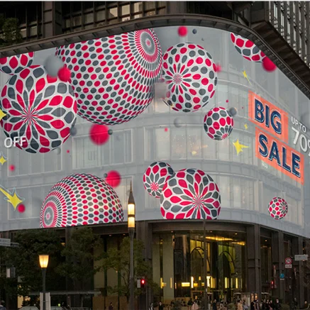 P40 наружный гибкий светодиодный сетчатый дисплей прозрачный светодиод для торгового центра Крытый Открытый