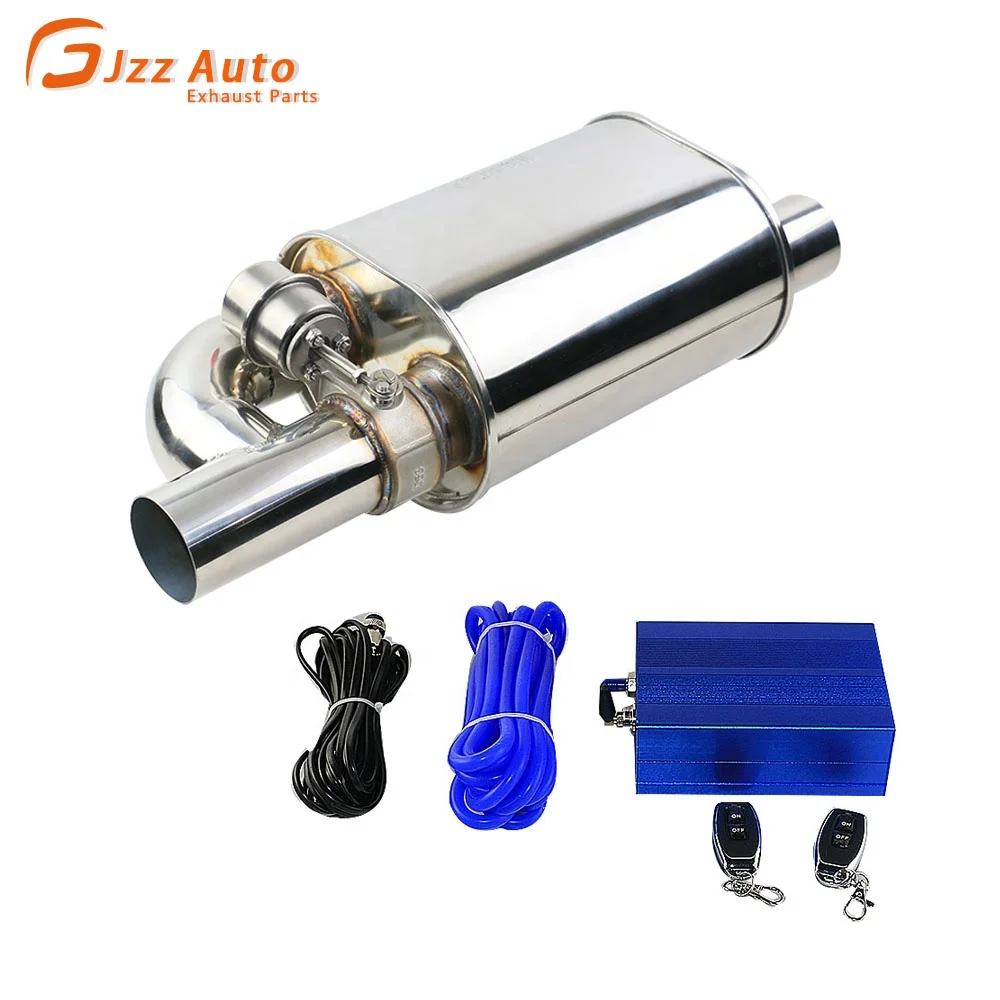 JZZ 3' Inch Stainless Steel Valve Muffler valvetronic exhaust Muffler With Vaccum Exhaust Cutout Remote Control Set