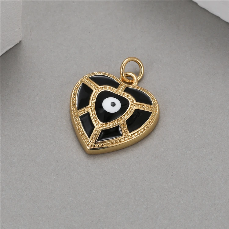 New Fashion Wholesale Jewelry Enamel 14K Gold Plated Evil Eye Pendants charms