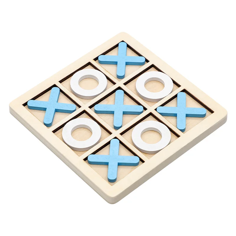 Wooden XO three even tic-tac-toe against board game chess parent-child interaction blocks children early childhood educational t