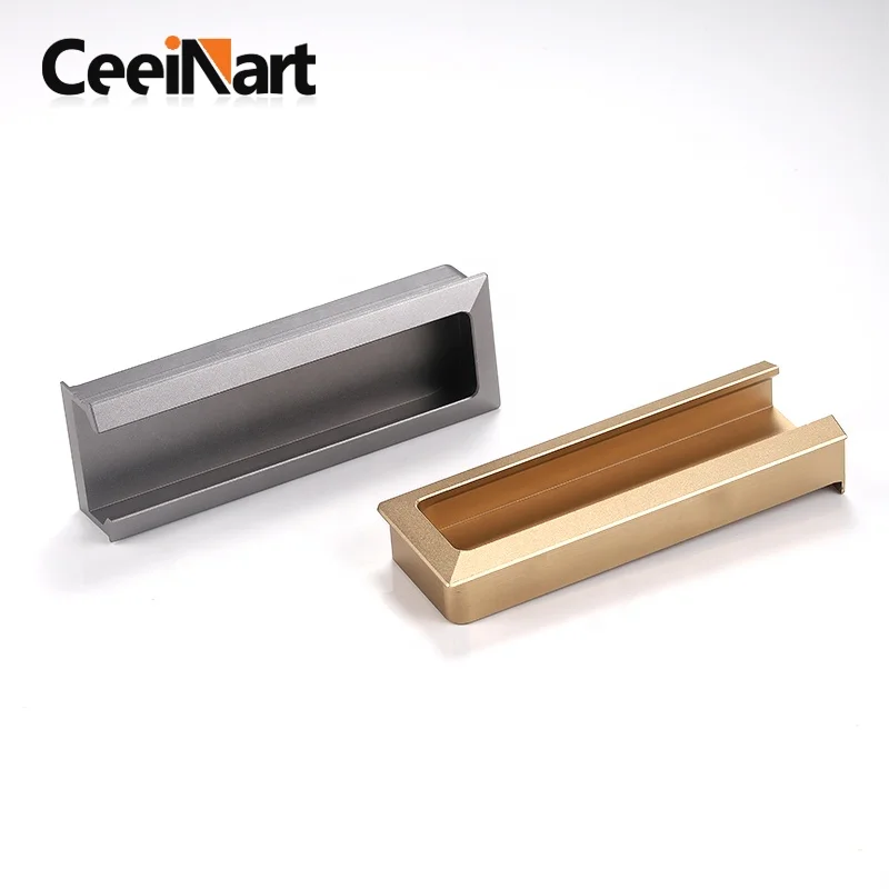 Hidden Handle Aluminum Alloy Luxury Simple Furniture Handle Customization Profile Cabinet Wardrobe Handle Furniture Hardware