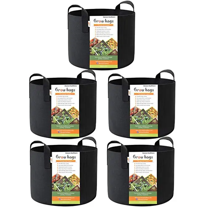 Умный фетровый пакет для выращивания растений, контейнер для растений, горшок из искусственной ткани с ручкой, домашний фетровый пакет, 1-400 галлонов