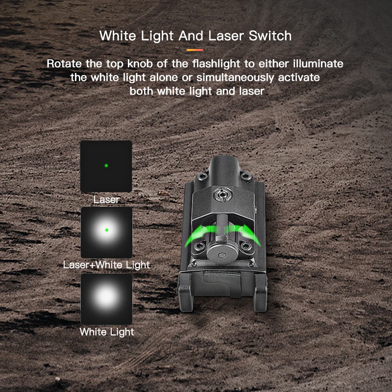 Green Laser 800lm LED Inside and Green Beam Combo with USB Charging cable