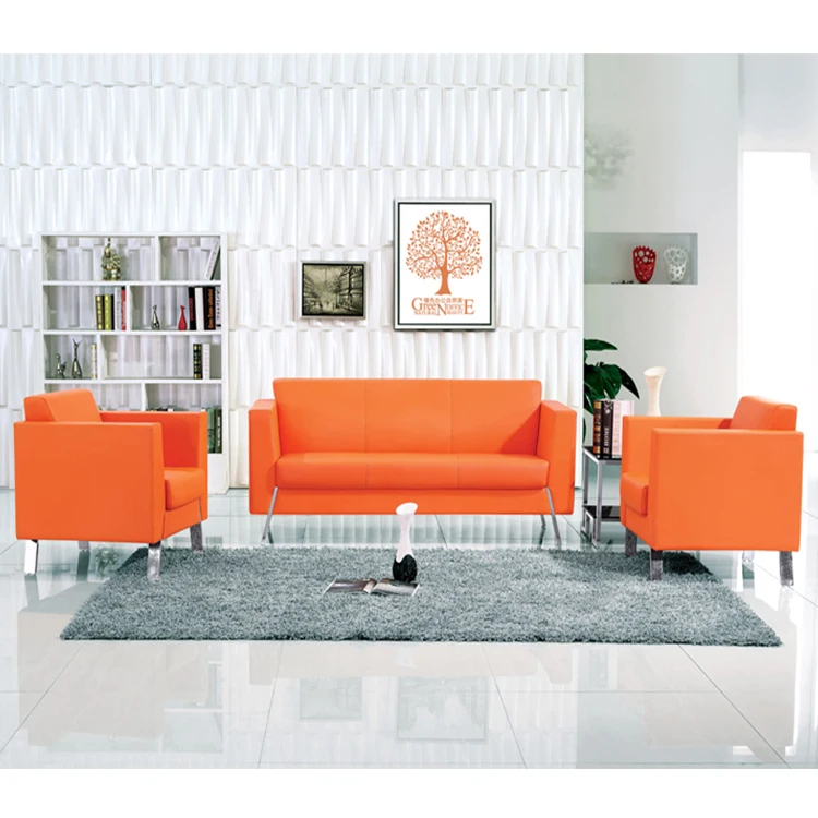 В европейском стиле оранжевого цвета для отдыха мягкие офисные диваны/Салон красоты экономическая офисная мебель марки 2-местный диван-кровать