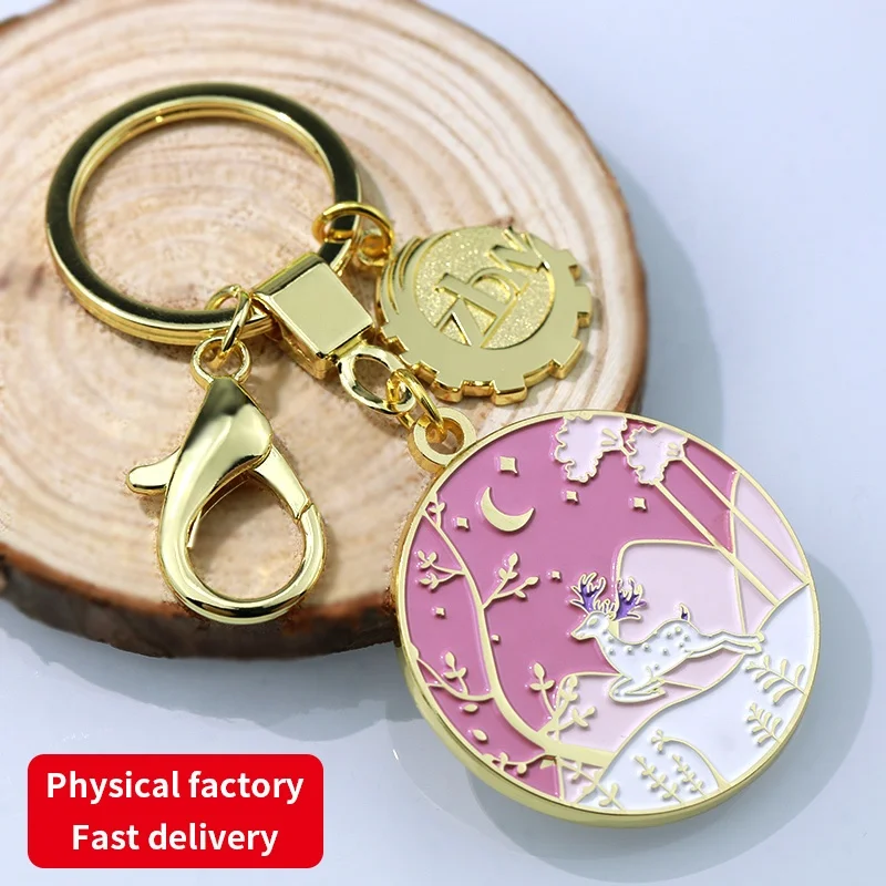 China wholesale high quality keychain manufacturer personalized cute logo enamel metal keychain customization