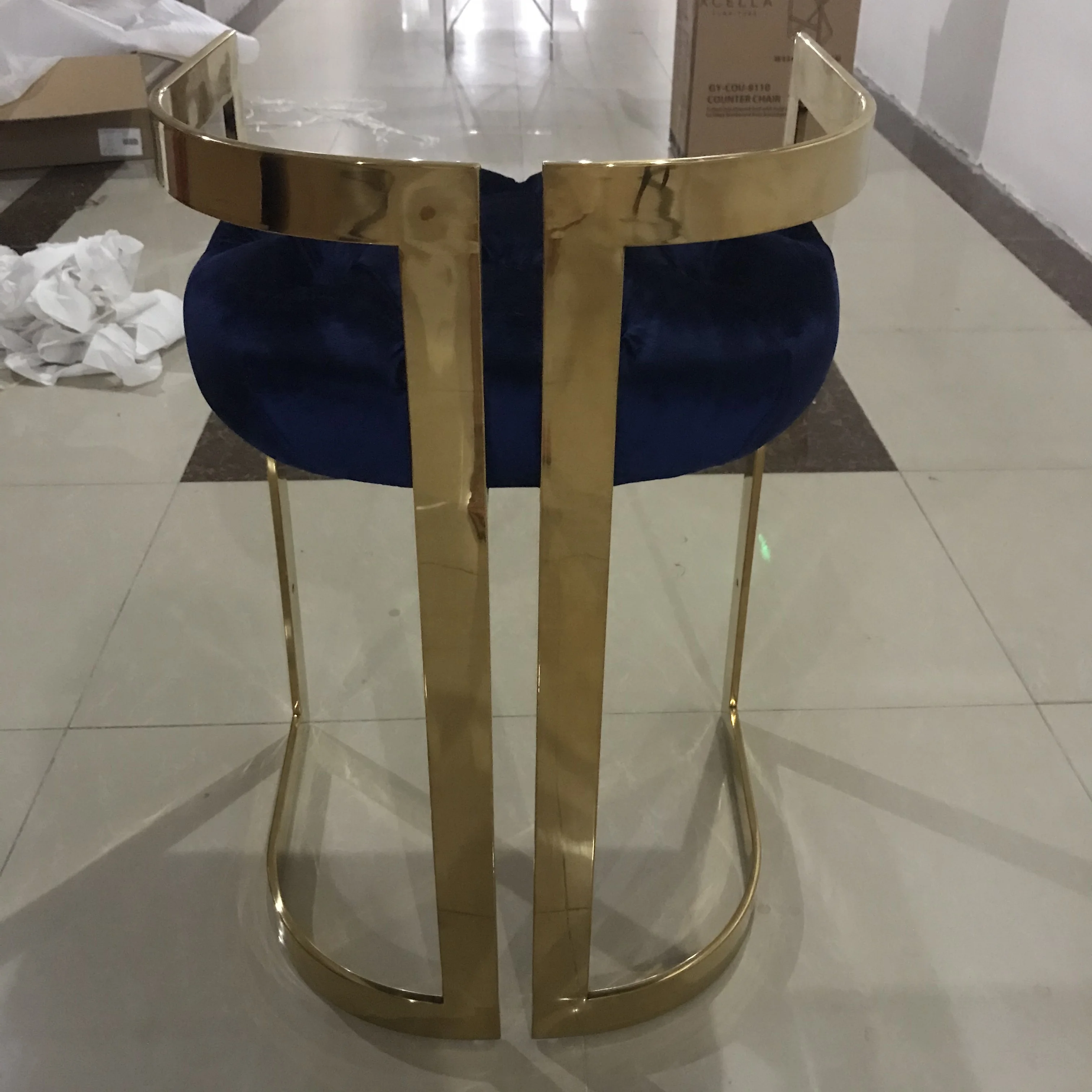 
Contemporary Visionnaire Gold Stainless Steel Counter Chair Luxury Bar Stool 