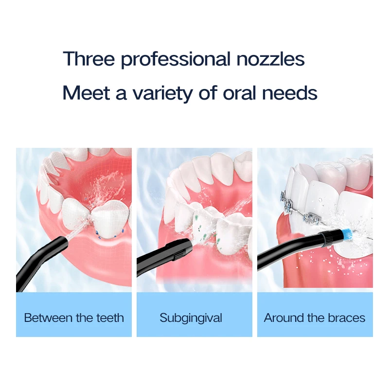 portable Cordless Water Flosser Rechargeable Travel Irrigator Water Tank Irrigator Portable Oral Cleaning 3 Mode dental Flosser