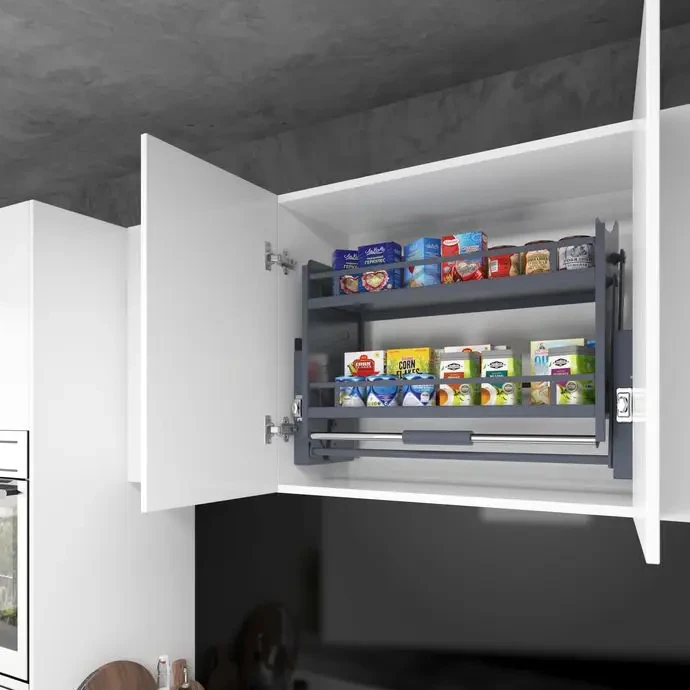 Wall Automatic Hardware Storage Shelf Lift Kitchen Accessories Lift Dish Rack Pull Down Kitchen Cabinet