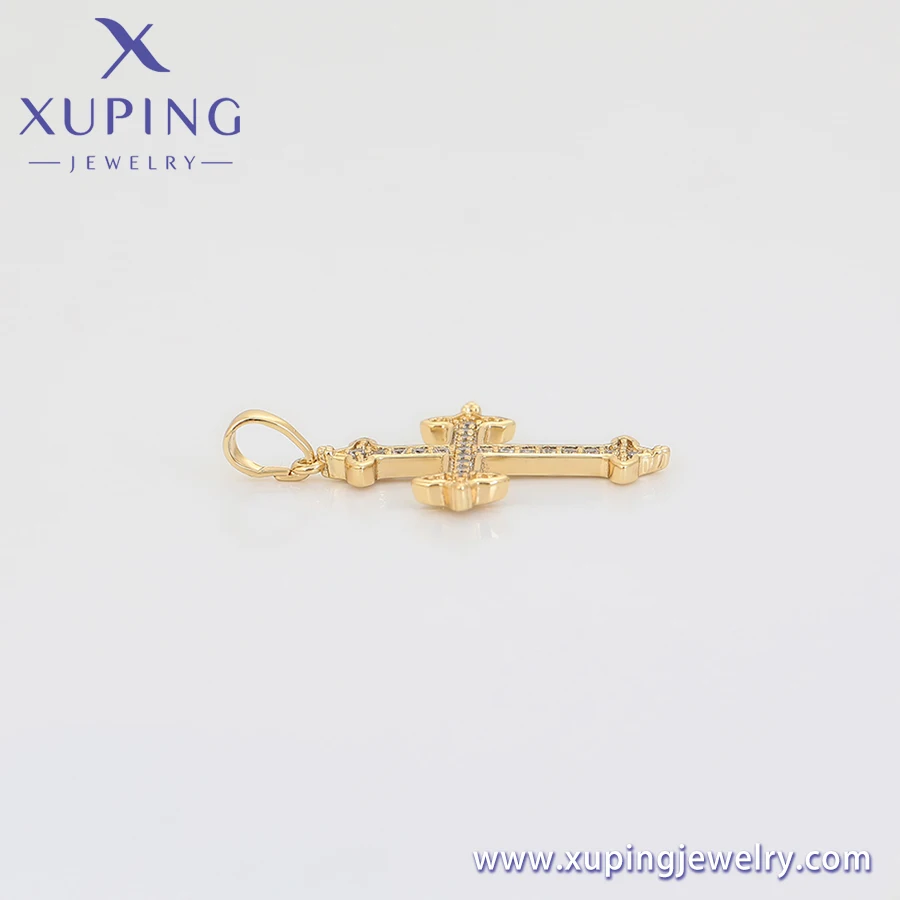 X000720180 xuping Natural Diamond 14K Gold Color Vintage Car Pendant Hanging Cross Penda Elegant Fashion Simple Designer Pendant
