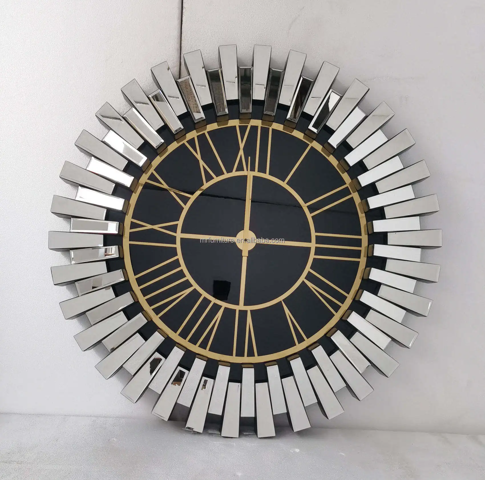 Nordic Wall Clock Hanging Art Decorative Glass Home Furniture Mirror Round Wall Clock for Bedroom Living Room