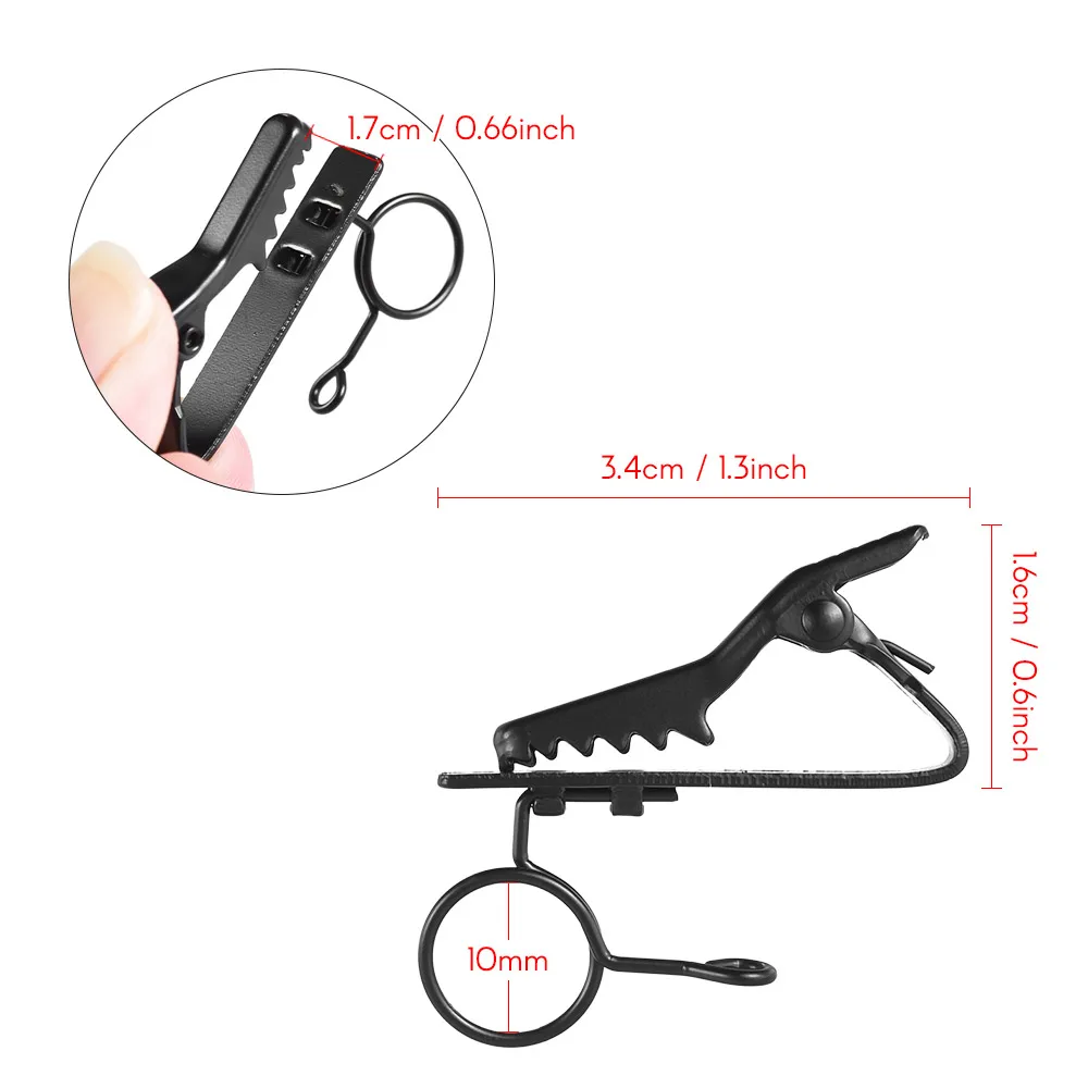 Новый 6 мм 10 микрофон Микрофон клипса для фиксации к одежде петличный Замена лацканы зажим для кабеля одежда высшего качества Универсальный черный