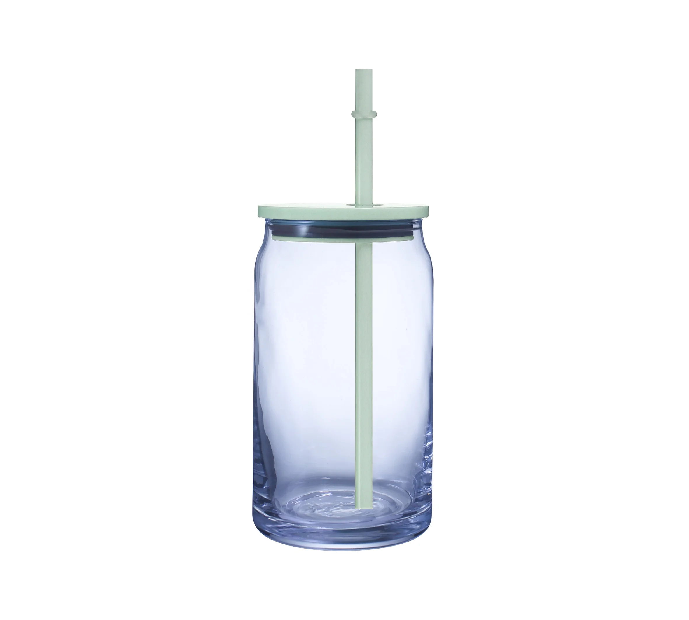 Wholesale USA 16oz libby glass can plastic lid glass beer can with plastic lid and straw for vinyl and DTF UV Wrap and sticker
