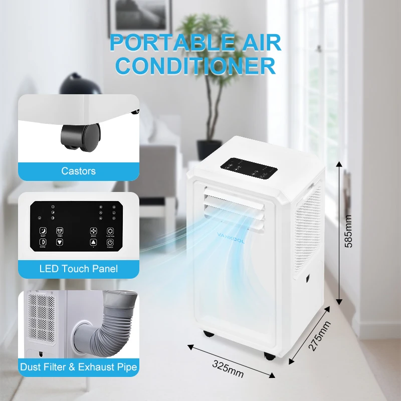 4 in 1 hoseless 2000-3000Btu refrigerated air conditioner R290 R410a cooling cool portable air conditioner for house