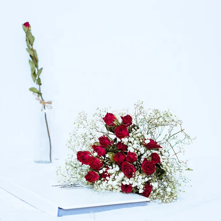 Wholesale price dried flowers rose wedding arch valentines day 2022 ted bakerlayered bouquet