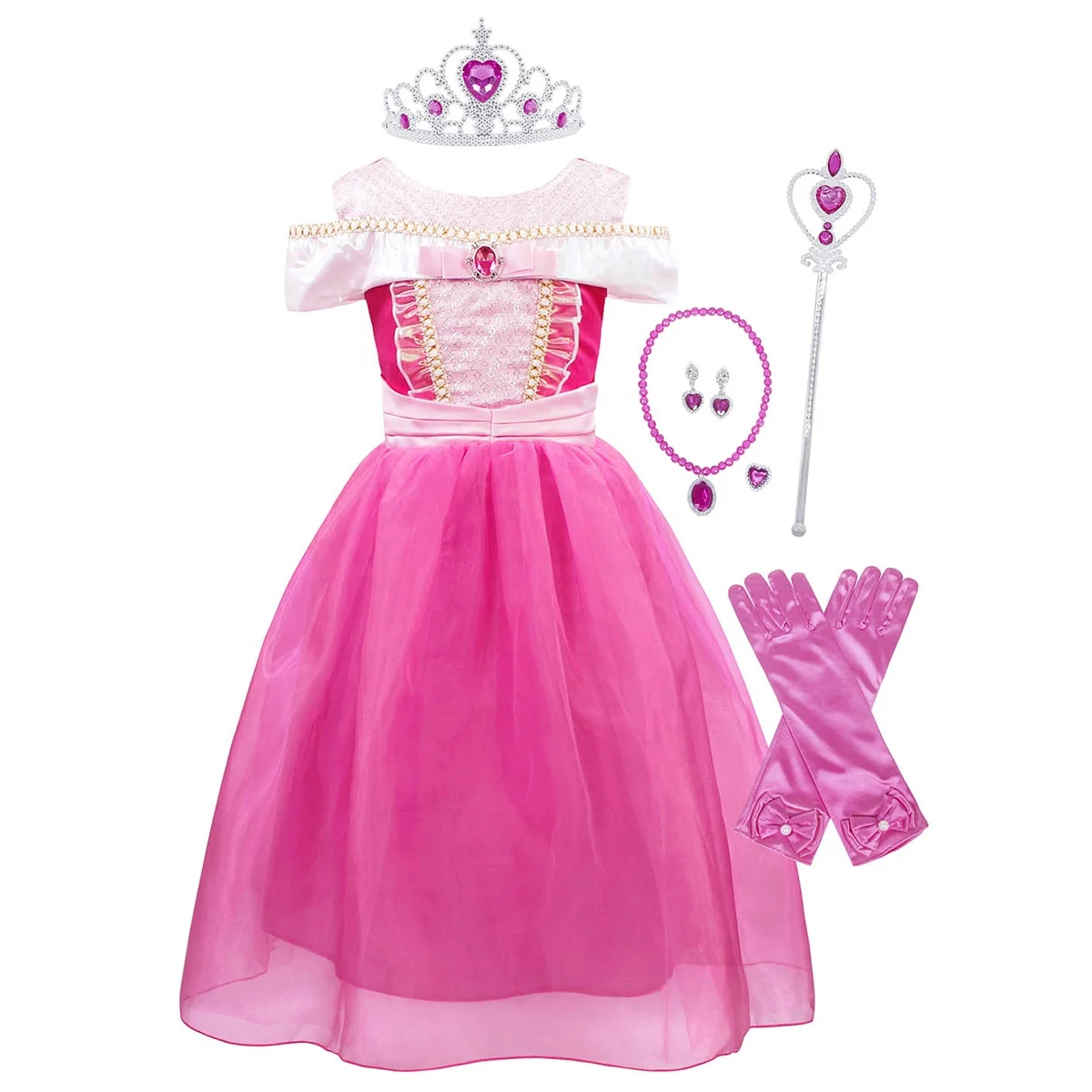 Cosplay Princess Sleeping Beauty Dress Christmas Girls Birthday Party Fancy Aurora Kids Dress Costumes Collection