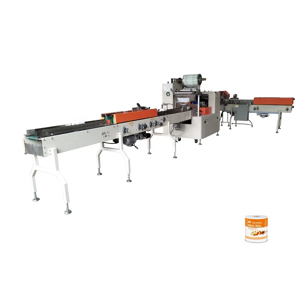Full automatic toilet paper plastic film packaging machine
