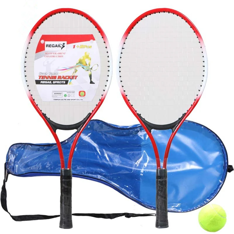 
Set of 2 Iron Alloy Nylon Tennis Racket for Children Youth Beginners Training 