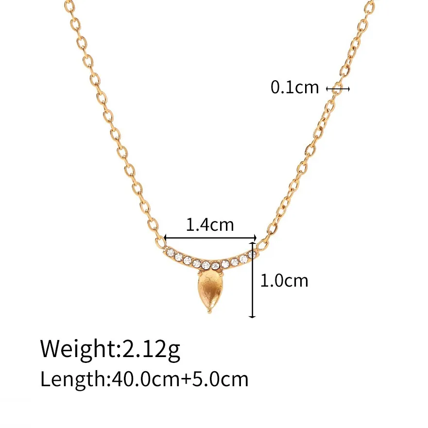 2022 New Arrival Cubic Zirconia Pendant Chain Stainless Steel Diamond Necklace For Ladies