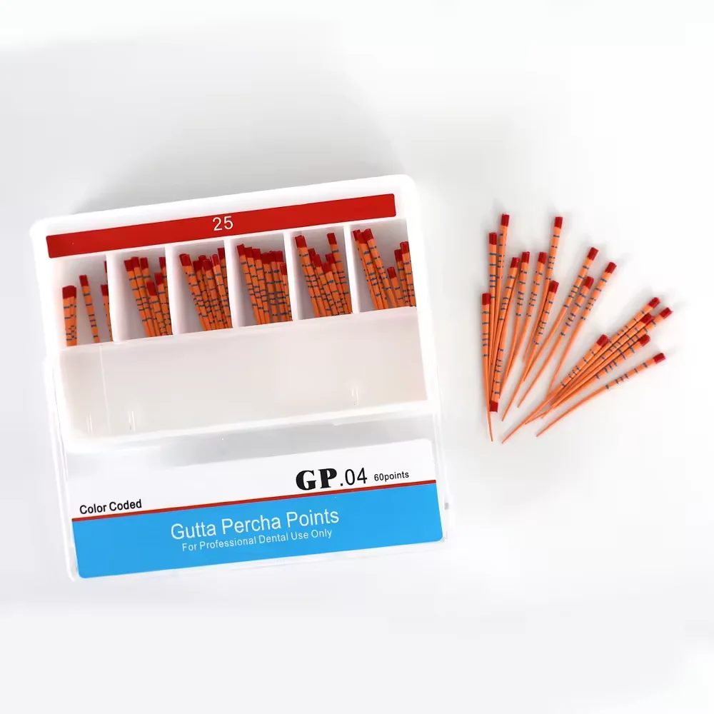 Multiple Size 15#-40# Radio-Opaque Dental Endodontic Gutta Percha Points for Dental Root Canal Procedures