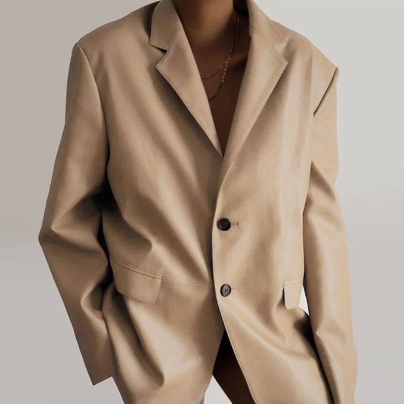 Winter 2021 women outwear Jacket wholesale long sleeve single button women Jacket Women leather jackets