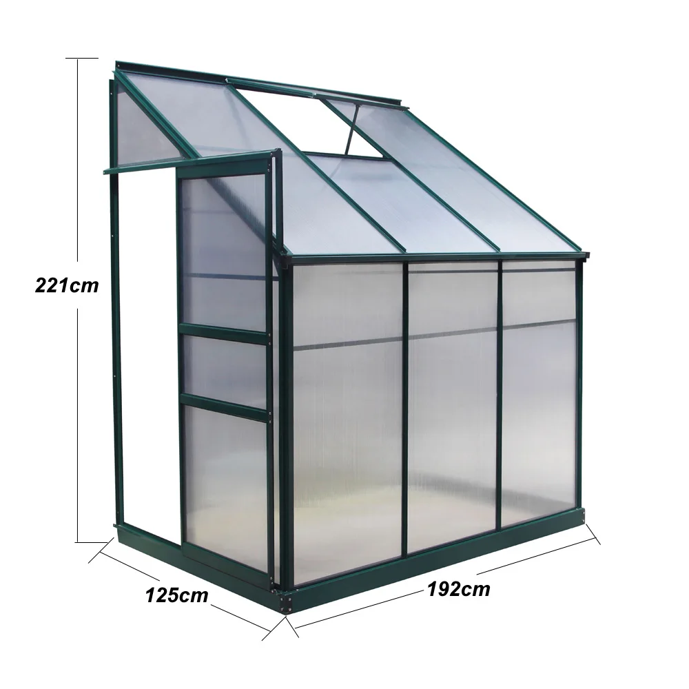 2.4 square meter UV coating polycarbonate sheet lean-to garden