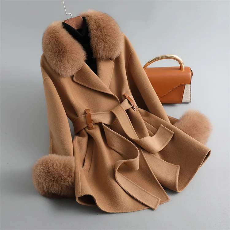 Hot Deals Wholesale Women Cashmere Coat Wool Winter Windbreaker Jackets