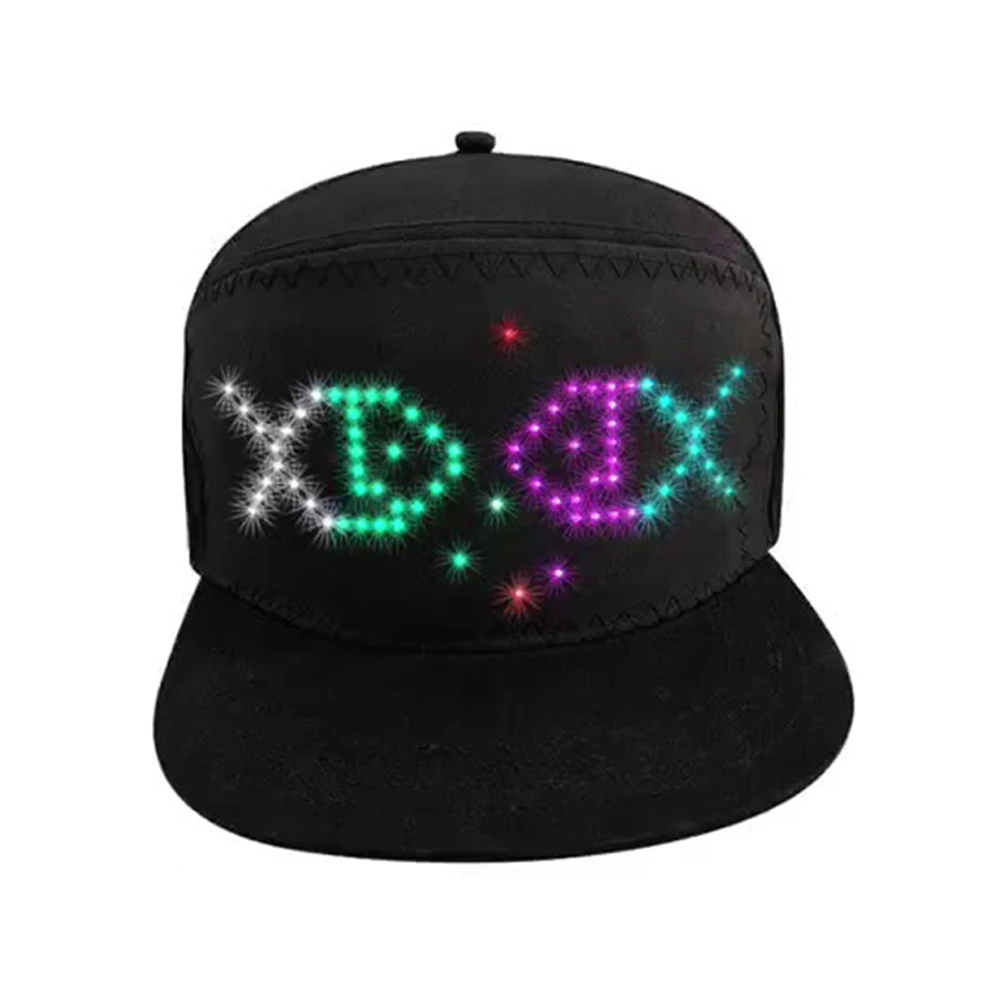 2024 Hot Sale Rechargeable App Programmed Digital Scrolling Message Led Hats Light Up Luminous Display Cap Sport Hats Factory