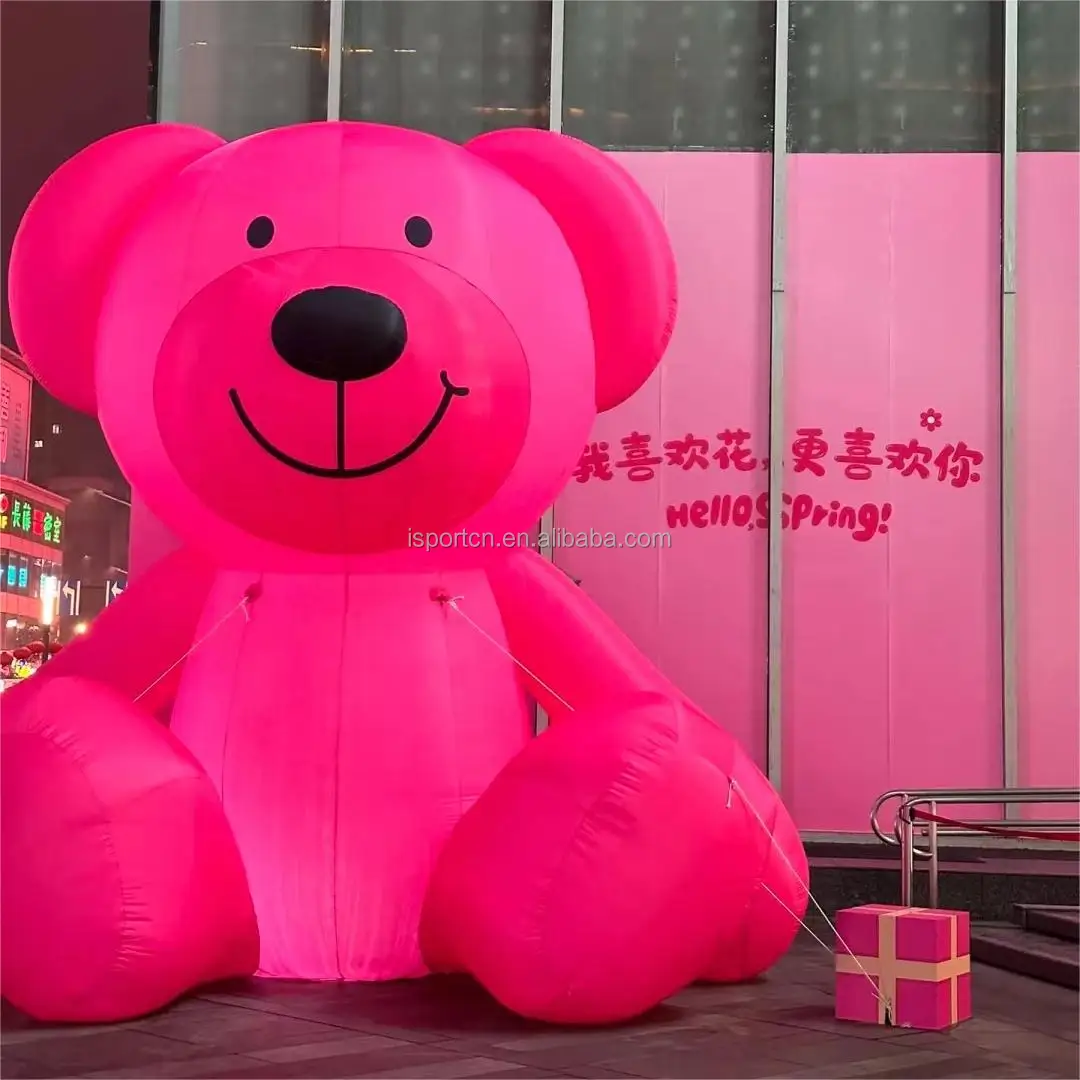 customized inflatable bear cartoon model inflatable pink bear animal for advertising
