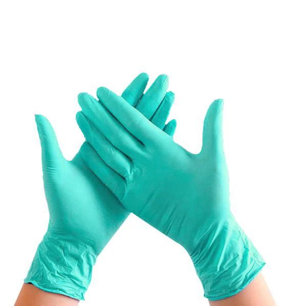 Manufacturer of waterproof industrial car repair gloves green disposable powder free nitrile gloves