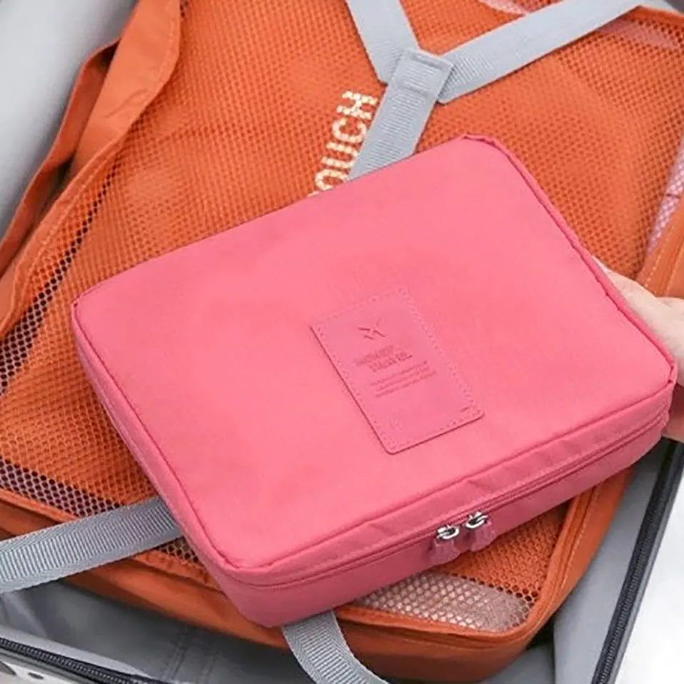 Travel mini nylon polyester ladies handbag small sublimation pattern bubble eco friendly cosmetic bag