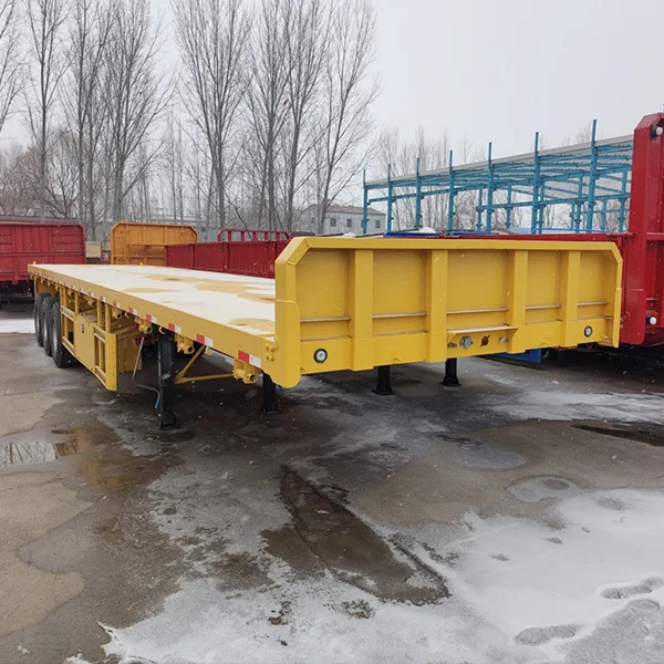 3 Axle Heavy Duty 40FT Flatbed/Plateform Utility/Cargo/Container Chassis Truck Semi Trailer with Twist Lock