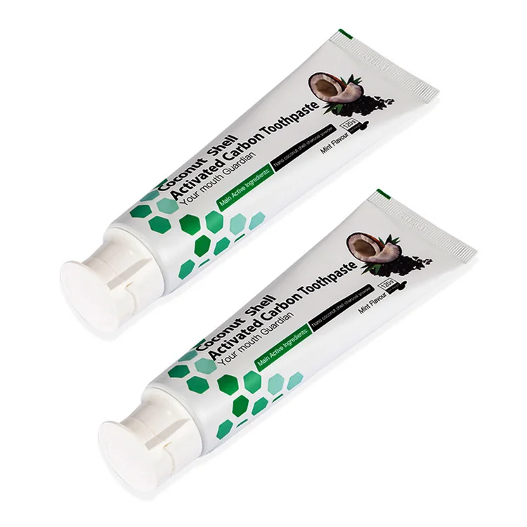 2022 new customized LOGO source factory activated coconut oil toothpaste organic teeth whitening tooth paste