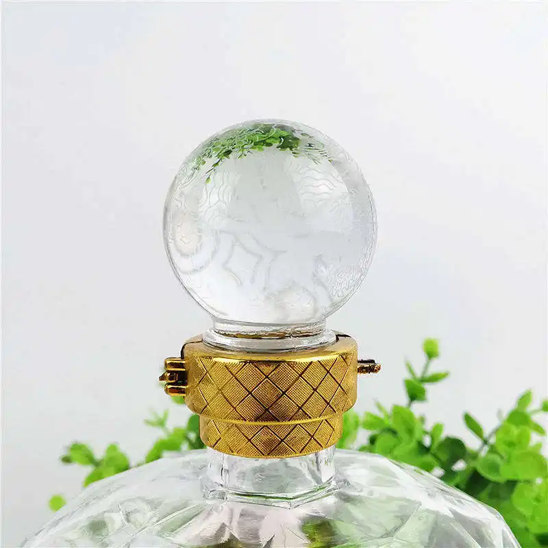 Creative spherical crystal glass stopper, polymer cork sealed packaging red wine bottle cap
