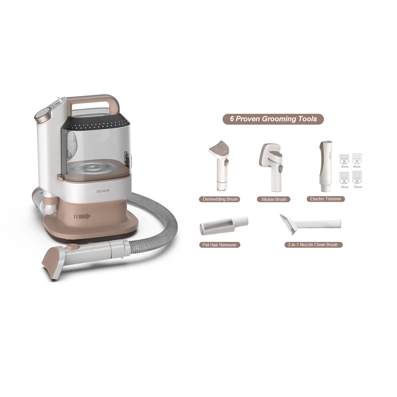 3L Large Capacity Low Noise Pet Vacuum Cleaner Electric Hair Grooming Dog Cat Brush Kit