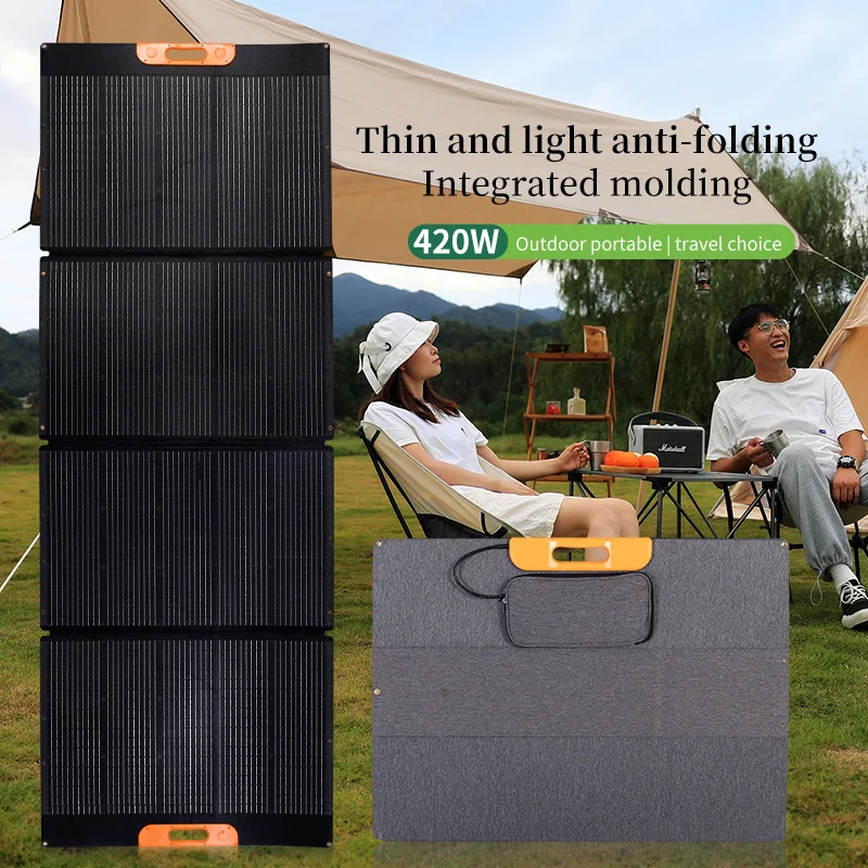 420W 72V/36V/18V Solar Flexible Foldable Mono Solar Panel High Efficiency for Camping Boat RV Travel Home Car