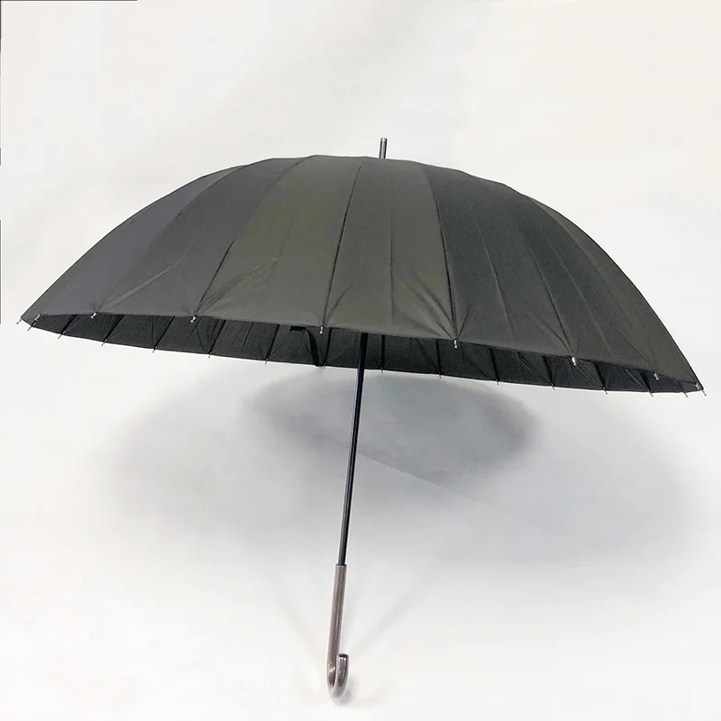 Totes Eco Handing  Open Umbrella Classic Wooden J Stick Handle with Grip Design Versatile Travel, Perfect for Rainy Days