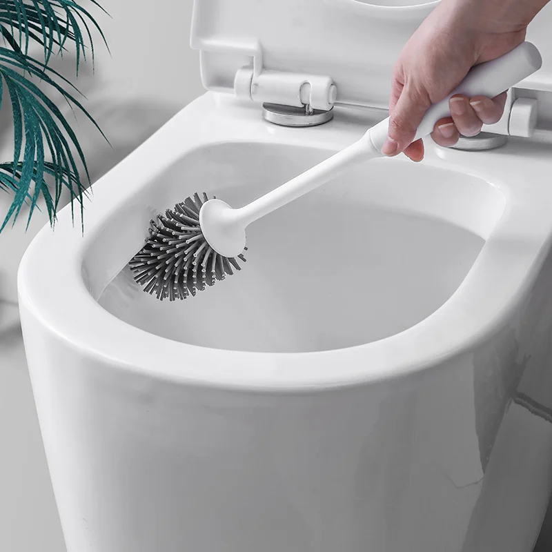 New Household Bathroom Holder Durable TPR Silicone Cleaning Brush for Toilet