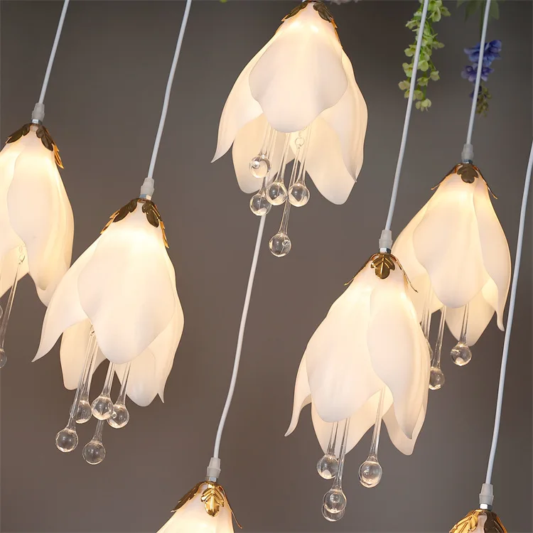 Birthday Party Props Magnolia Light Flower Shape Ceiling Lamp Decoration for Wedding