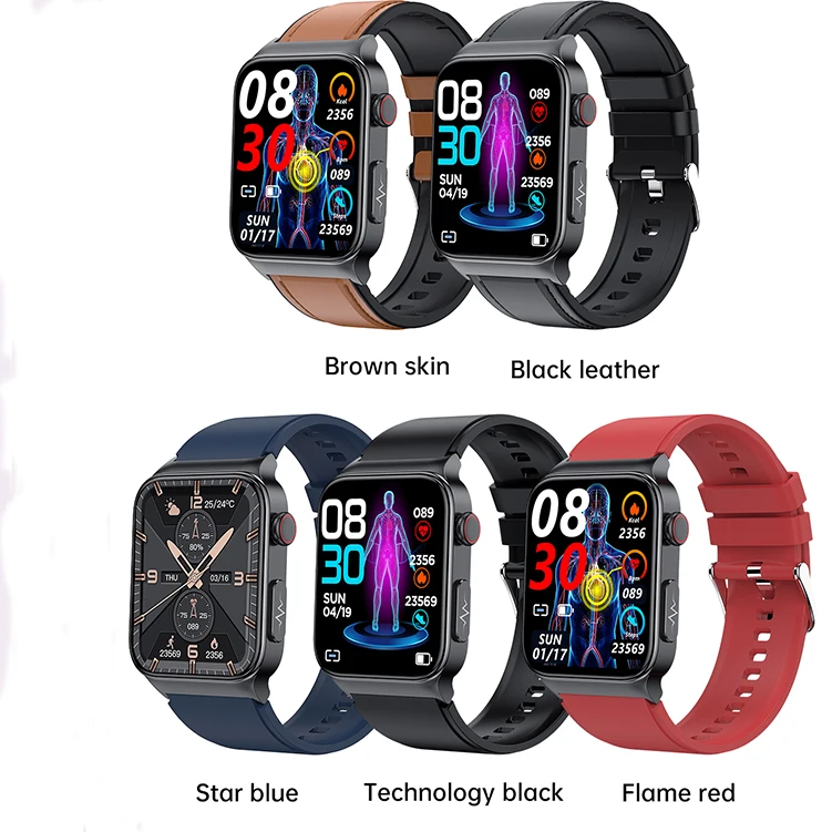 E500 smart watch (H Band) non-invasive blood glucose oxygen ECG+PPG temperature heart rate BT5.0 intelligent health smart watch